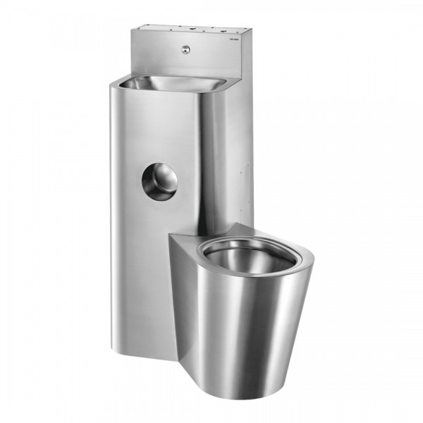 Delabie Kompact moduł umywalka z miską WC stojącą stal nierdzewna satynowa 160600