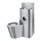 Delabie Kompact moduł umywalka z miską WC stojącą stal nierdzewna satynowa 161700