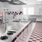 Delabie bateria kuchenna stojąca z wyciąganą wylewką chrom 5625