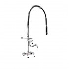 Delabie bateria kuchenna ścienna z wyciąganą wylewką chrom 5634