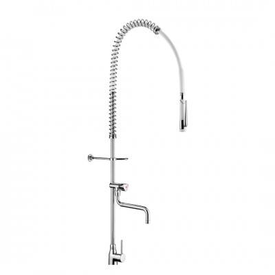 Delabie bateria kuchenna stojąca z wyciąganą wylewką chrom 6692