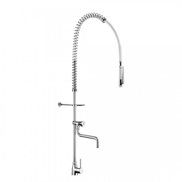 Delabie bateria kuchenna stojąca z wyciąganą wylewką chrom 6692