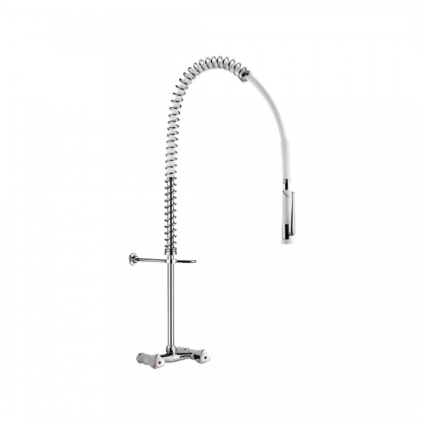 Delabie bateria kuchenna ścienna z wyciąganą wylewką chrom G6433