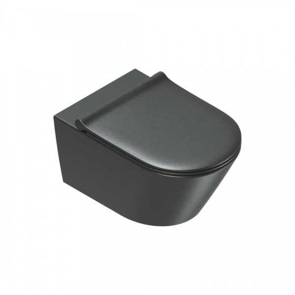 Catalano Zero miska WC wisząca Silentech z deską WC wolnoopadającą czarny mat 0111550022+9056060000+5SCSTPNS