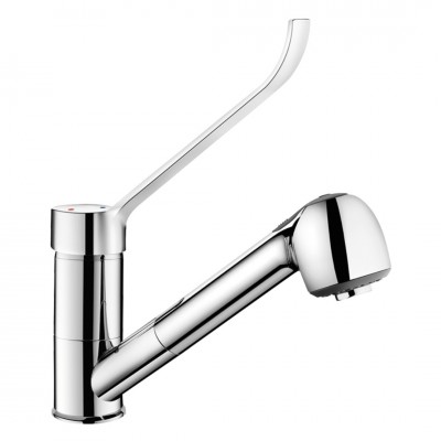 Delabie bateria kuchenna stojąca z wyciąganą wylewką chrom 2211L