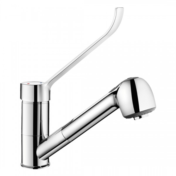 Delabie bateria kuchenna stojąca z wyciąganą wylewką chrom 2211L