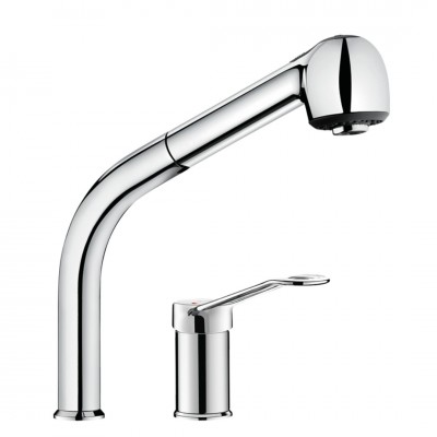 Delabie bateria kuchenna stojąca z wyciąganą wylewką chrom 2599