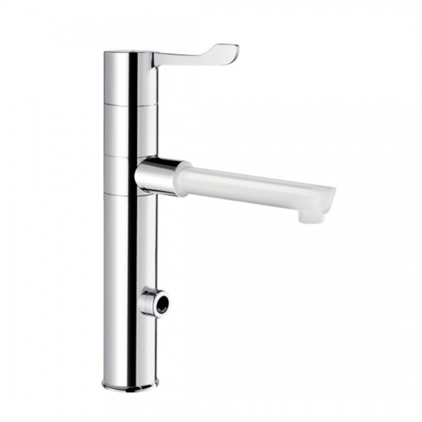 Delabie Tempomatic mix 4 Bioclip bateria elektroniczna umywalkowa z regulatorem temperatury zasilanie 230/12 V chrom 20871T1