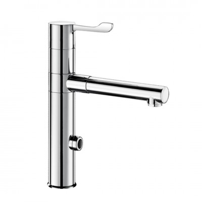 Delabie Tempomatic mix 4 Bioclip bateria elektroniczna umywalkowa z regulatorem temperatury zasilanie 230/12 V chrom 20870T1