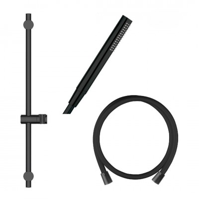 Oltens Alling zestaw prysznicowy ścienny czarny mat 36002300