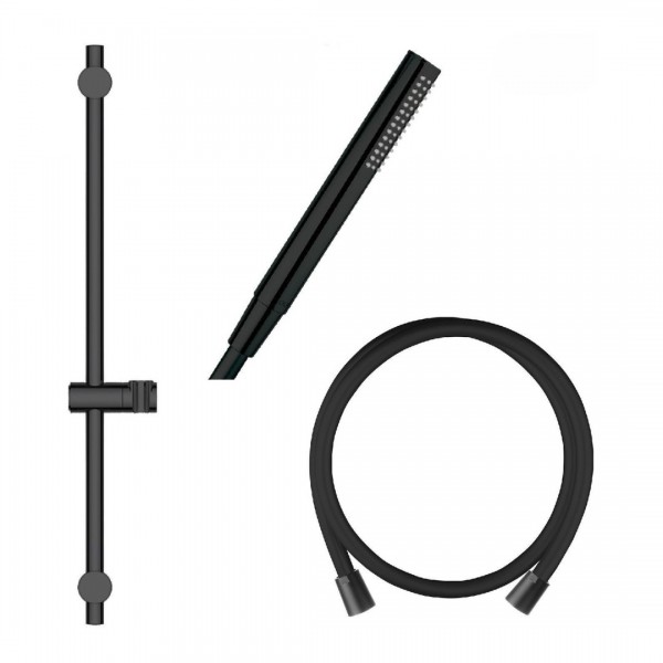 Oltens Alling zestaw prysznicowy ścienny czarny mat 36002300