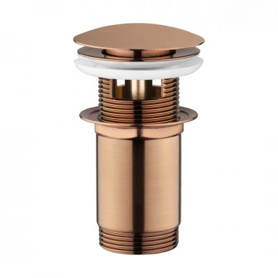Oltens Halsa korek do umywalki klik klak okrągły z przelewem miedź szczotkowana 05101610