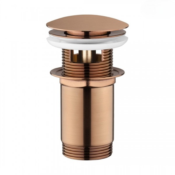 Oltens Halsa korek do umywalki klik klak okrągły z przelewem miedź szczotkowana 05101610