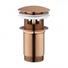 Oltens Halsa korek do umywalki klik klak okrągły z przelewem miedź szczotkowana 05101610