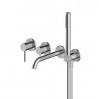 Oltens Molle bateria wannowa podtynkowa 4-otworowa nikiel 34105910