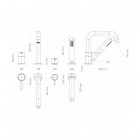 Oltens Molle bateria wannowa 4-otworowa grafit 34200400