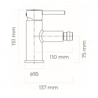 Oltens Molle bateria bidetowa stojąca grafit 31300400