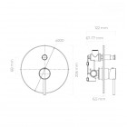 Oltens Molle bateria wannowo-prysznicowa podtynkowa grafit 34100400