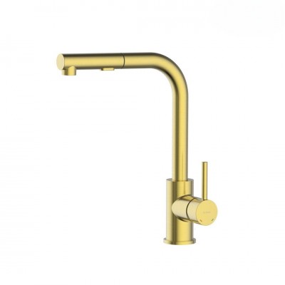 Oltens Myvat bateria kuchenna stojąca z wyciąganą wylewką złoto szczotkowane 35205810