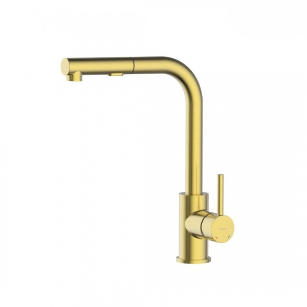 Oltens Myvat bateria kuchenna stojąca z wyciąganą wylewką złoto szczotkowane 35205810