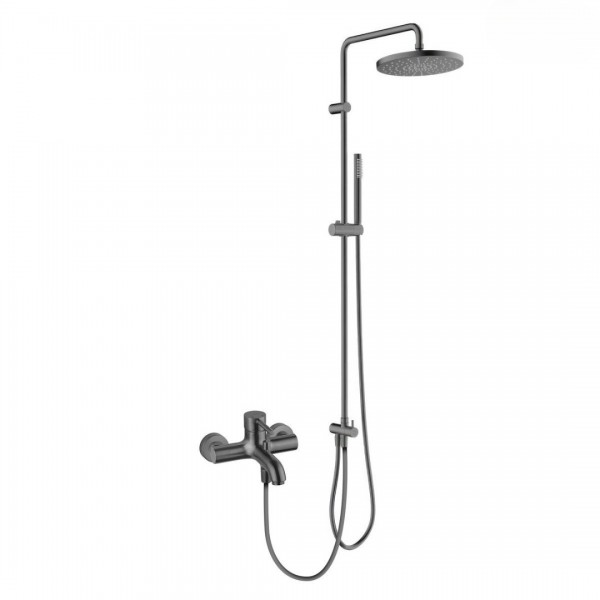 Oltens Molle zestaw wannowy ścienny deszczownica 25 cm grafit 36046400