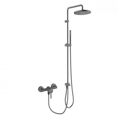 Oltens Molle zestaw prysznicowy ścienny z deszczownicą 25 cm grafit 36050400