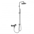 Oltens Molle zestaw prysznicowy ścienny z deszczownicą 25 cm grafit 36050400