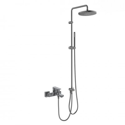 Oltens Hadsel zestaw wannowy ścienny deszczownica 25 cm grafit 36054400