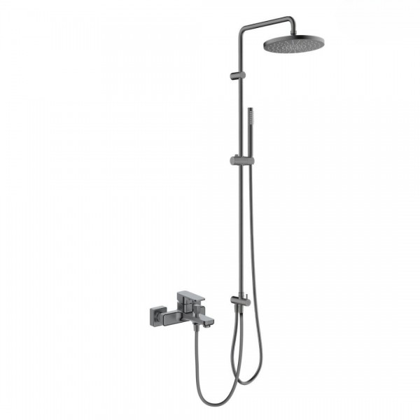 Oltens Hadsel zestaw wannowy ścienny deszczownica 25 cm grafit 36054400