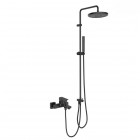 Oltens Hadsel zestaw wannowy ścienny deszczownica 25 cm czarny mat 36054300