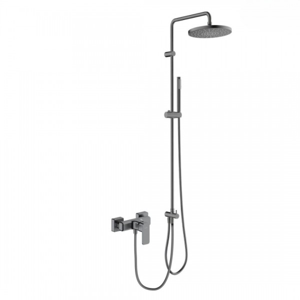 Oltens Hadsel zestaw prysznicowy ścienny z deszczownicą 25 cm grafit 36055400