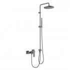 Oltens Hadsel zestaw prysznicowy ścienny z deszczownicą 25 cm grafit 36055400