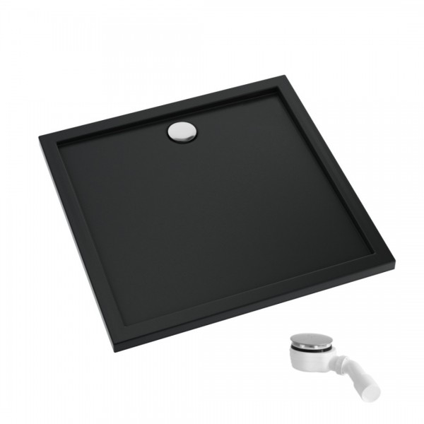 Schedpol Caspar New brodzik kwadratowy 80x80 cm czarny mat 3.2830/C/MG