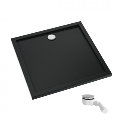 Schedpol Caspar New brodzik kwadratowy 80x80 cm czarny mat 3.2830/C/MG