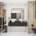 Elita Meble Soho Slim szafka podumywalkowa 160 cm wisząca czarny mat RE081604047160