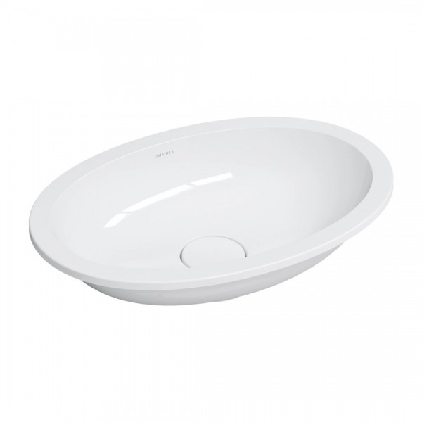 Omnires Shell M+ umywalka 54x37 cm owalna wpuszczana-podblatowa biały połysk SHELL480UPBP