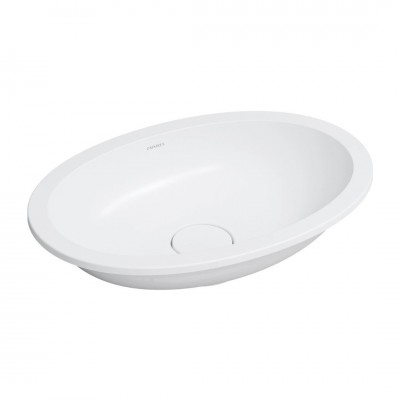 Omnires Shell M+ umywalka 54x37 cm owalna wpuszczana-podblatowa biały mat SHELL480UPBM