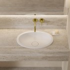 Omnires Shell M+ umywalka 54x37 cm owalna wpuszczana-podblatowa biały mat SHELL480UPBM