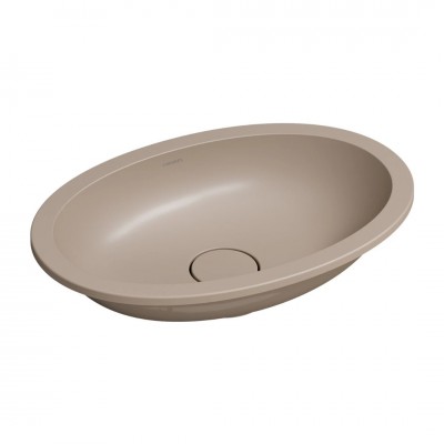 Omnires Shell M+ umywalka 54x37 cm owalna wpuszczana-podblatowa beżowy mat SHELL480UPDB