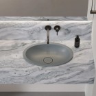 Omnires Shell M+ umywalka 54x37 cm owalna wpuszczana-podblatowa popielaty szary mat SHELL480UPAG