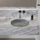 Omnires Shell M+ umywalka 54x37 cm owalna wpuszczana-podblatowa popielaty szary mat SHELL480UPAG