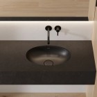Omnires Shell M+ umywalka 54x37 cm owalna wpuszczana-podblatowa czarny lava mat SHELL480UPBLV