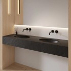 Omnires Shell M+ umywalka 54x37 cm owalna wpuszczana-podblatowa czarny lava mat SHELL480UPBLV