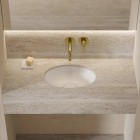 Omnires Shell M+ umywalka 44x31 cm owalna wpuszczana-podblatowa biały mat SHELL380UPBM