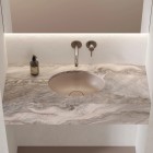 Omnires Shell M+ umywalka 44x31 cm owalna wpuszczana-podblatowa beżowy mat SHELL380UPDB