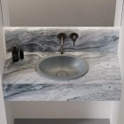 Omnires Shell M+ umywalka 44x31 cm owalna wpuszczana-podblatowa popielaty szary mat SHELL380UPAG