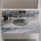 Omnires Shell M+ umywalka 44x31 cm owalna wpuszczana-podblatowa popielaty szary mat SHELL380UPAG