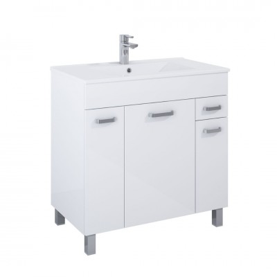 Elita Meble Sunn szafka z umywalką 80 cm stojąca biały połysk RE169195008060