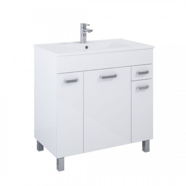 Elita Meble Sunn szafka z umywalką 80 cm stojąca biały połysk RE169195008060