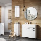 Elita Meble Sunn szafka z umywalką 80 cm stojąca biały połysk RE169195008060